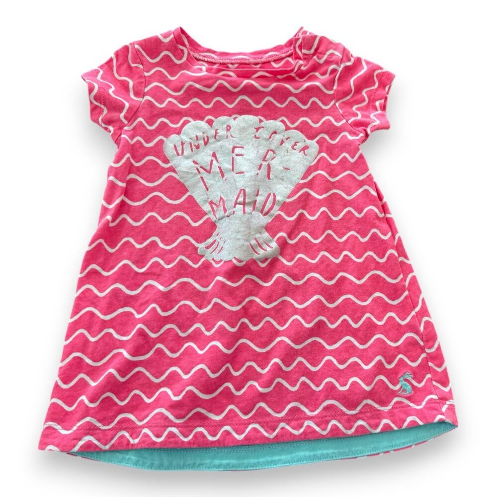 Joules Under Cover Mermaid Dress 6-9 Months Beach Shells Waves VGUC